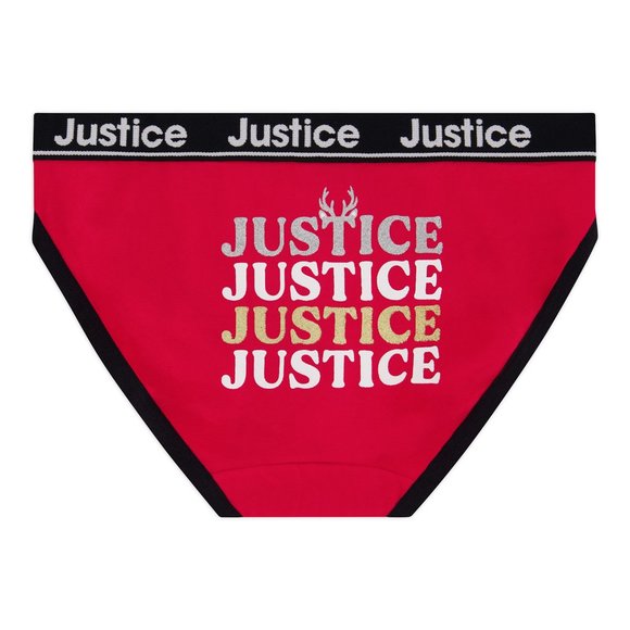 New Justice Girls Soft Cotton Bikini Underwear 6-Pack Christmas Buffalo Plaid - Picture 7 of 16
